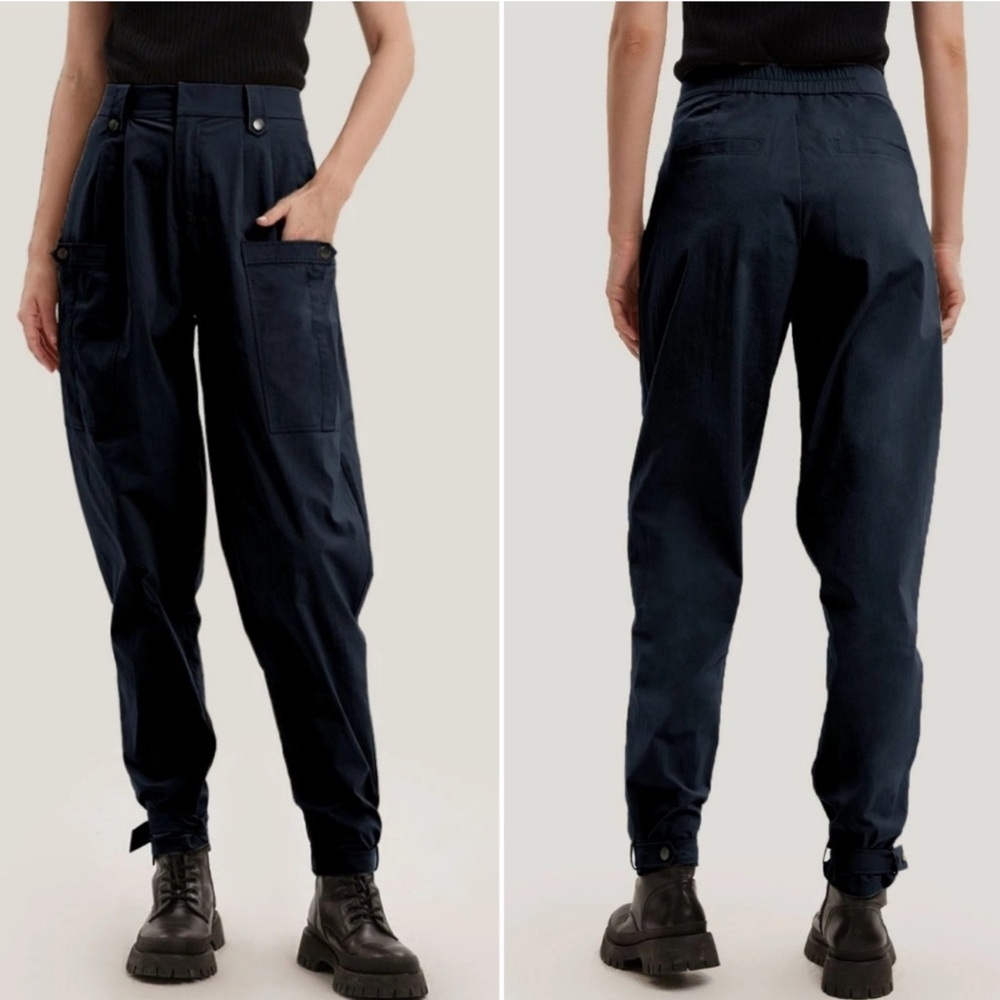 Gentle Herd Pocket Taper Cotton Blend Ankle Pants